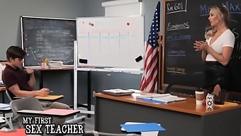 Jordan Maxx, A Blonde Teacher With Natural Tits And A Medium-Sized Ass, Assists Her Student In Achieving Success And Erections