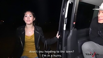 Asian Teen Gets Her Tight Pussy Stretched And Filled With Cum In A Pickup Van