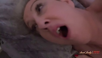 Horny Stepmom Mrs. Maggie Gets Caught In The Act Of Masturbating By Her Stepson
