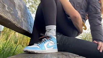 A Daring Blonde Indulges In Public Masturbation In A Park