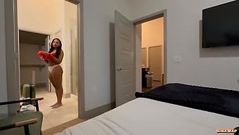 Beautiful Brunette Step-Sis In All Her Glory In High Definition Video.